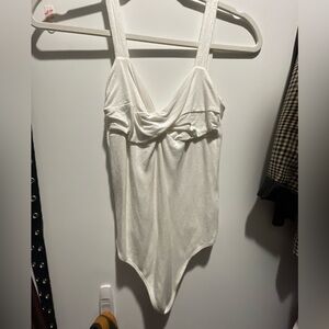 abercrombie white body suit sleeveless